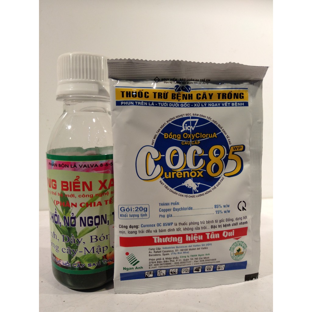 combo thuốc trừ bệnh cây trồng Coc85 + phân bón rong biển xanh bật chồi-nở ngọn-to lá