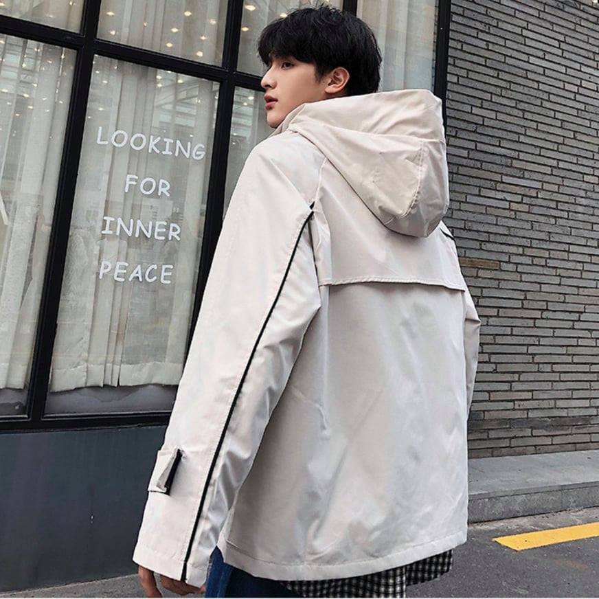 ÁO KHOÁC DÙ TÚI HỘP SỌC form rộng unisex - Áo khoác nam nữ be đen đẹp cặp đôi Hàn Quốc thu đông Tết 2020 | Valu Store