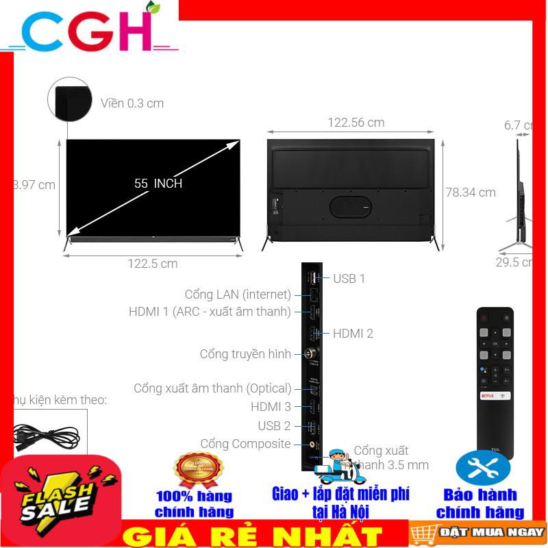Tivi TCL 55 inch Qled 4K Android tivi 55C815 (Miễn phí vận chuyển tại hà nội) | BigBuy360 - bigbuy360.vn