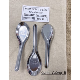 [SIÊU RẺ] Bộ 5 Muỗng Canh Vuông | Hàng INOX 304 không gỉ