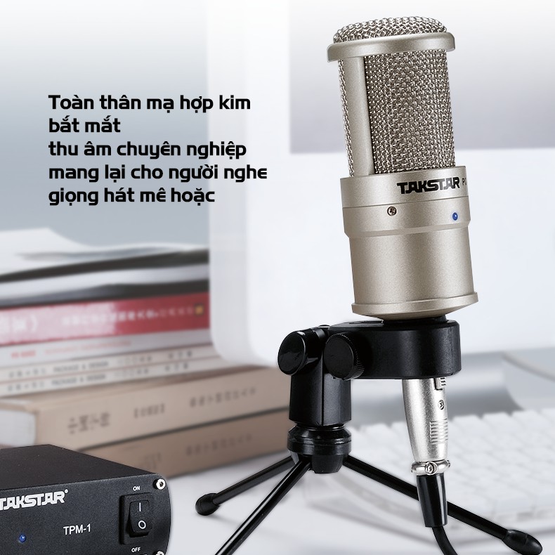 Mic Thu Âm Livestream Hát Karaoke Chuyên Nghiệp Takstar PC-K200 Độ Nhạy Cao, Lọc Tạp Âm Chính Hãng Giá Rẻ Bảo Hành 1 Năm