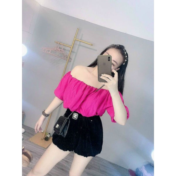 Áo croptop tay phồng về full màu MAMY060720