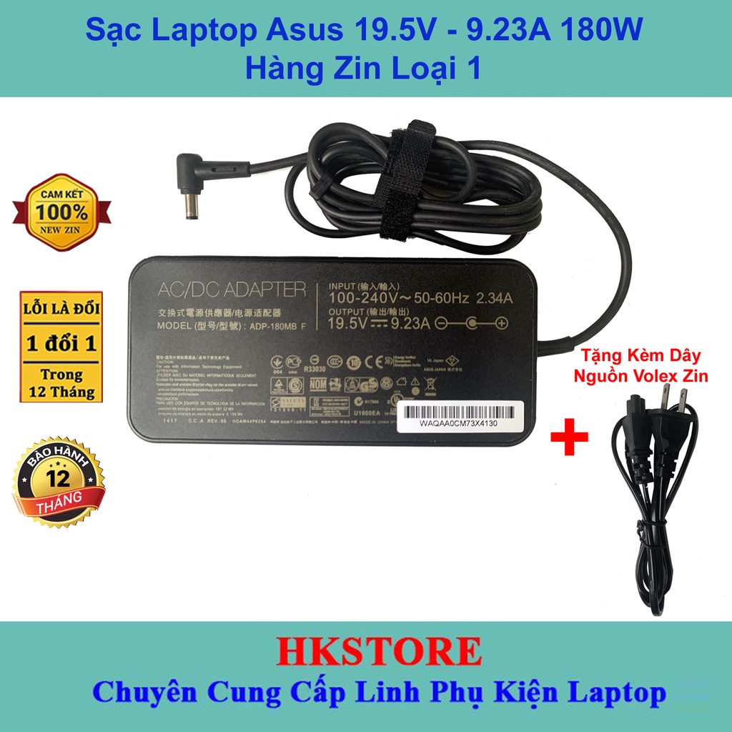 Sạc Laptop Asus 19.5V-9.23A 180W Asus Fx502 Fx503 G75 GL502 GL702 GL753 Gl552 G750 G751 G752 N750 GFX72 A45 G20A G56J