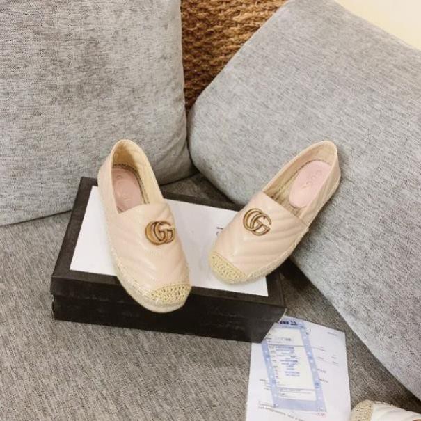 B(ẢNH THẬT) Giày Mọi Slipom Da Mềm Đế Cói Cn Tag Đồng Fullbox Bill Túi Super Cao Cấp