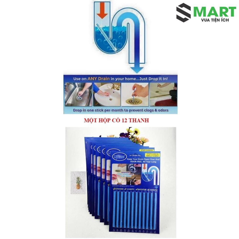 KIEN19 Que Thông Tắc Cống Sani Stick Thông Minh Siêu Mạnh Vỉ 12 Que Tiện Dụng Gia Dụng Thông Minh S-mart