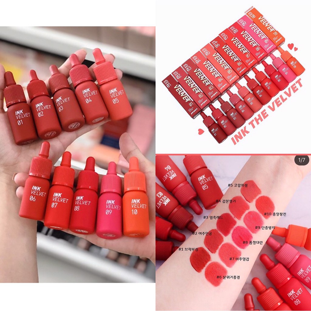 (2019) Son Kem Lỳ Peripera Lip Tint Ink Velvet Tint 2019