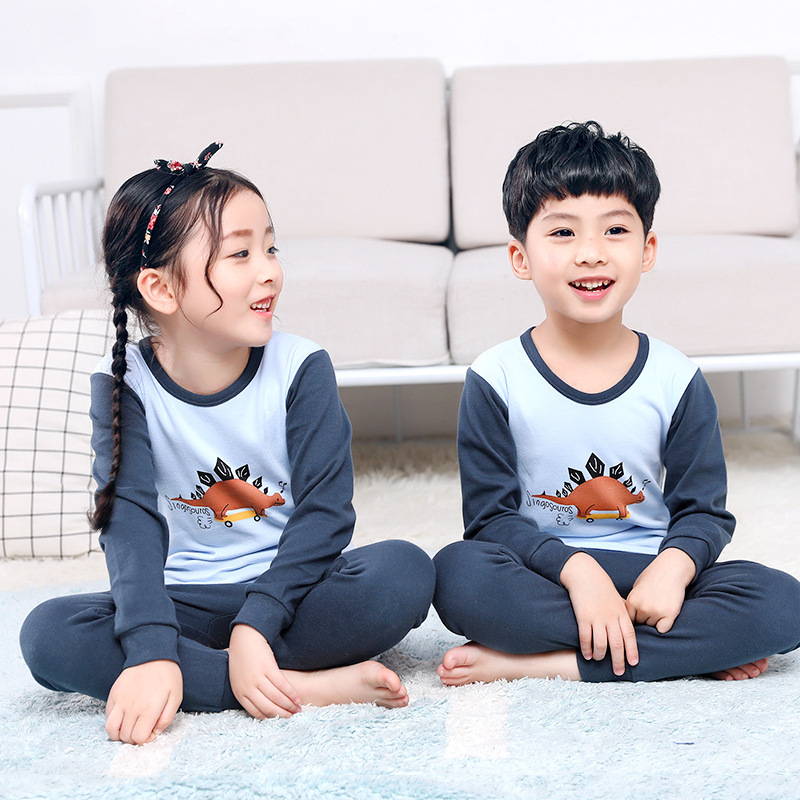 Bộ quần áo ngủ cotton họa tiết hoạt hình cho bé trai và bé gái