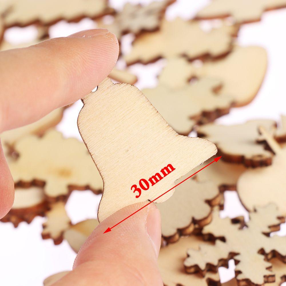LANSEL Set 50 Phụ Kiện Trang Trí Giáng Sinh Bằng Gỗ Xinh Xắn