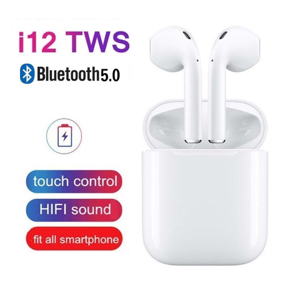 COD i12 TWS Popup Wireless Earphones Touch Control Bluetooth Earbuds Hifi Sound Headphones