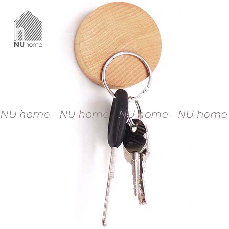 nuhome.vn | Móc nam châm bằng gỗ hình tròn dùng để gắn chìa khoá thiết kế đơn giản và mộc mạc