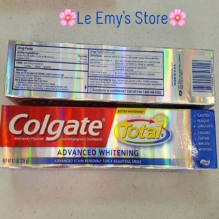 💋Kem Đánh Răng Colgate Total Advanced Whitening Toothpaste 226g trắng răng-thơm miệng💋