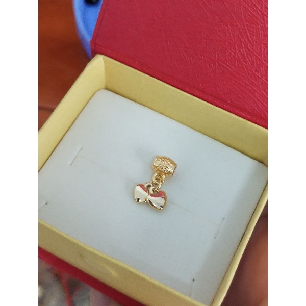 Charm Ống Luồn 2 Trái Tim Xâu Vòng