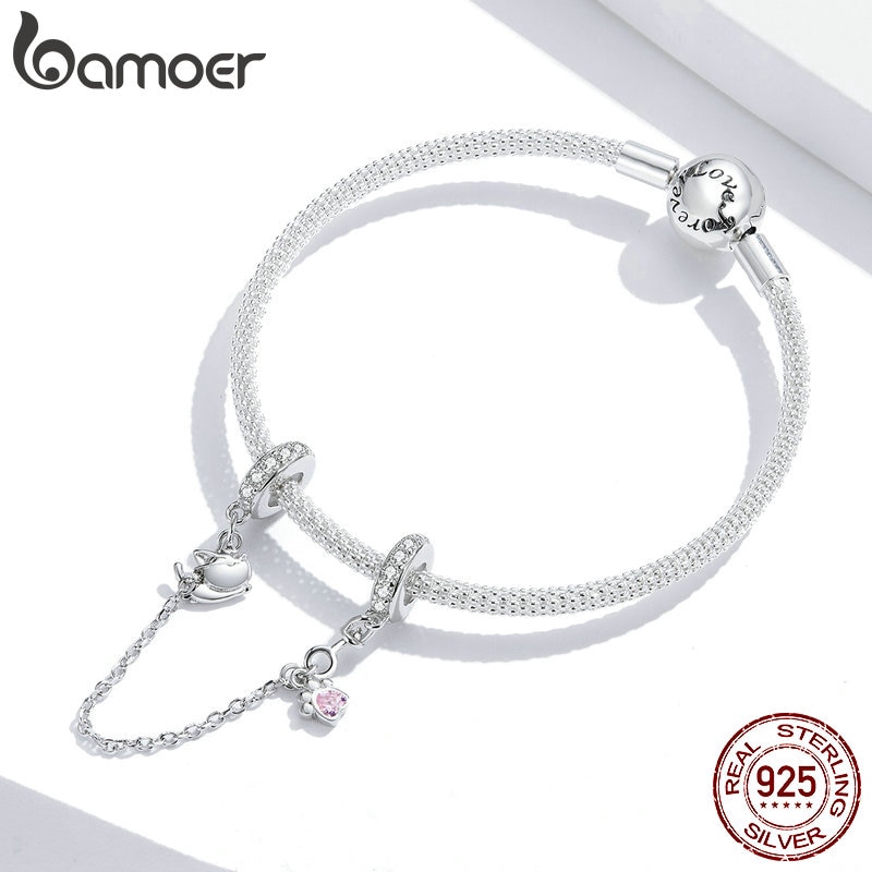 Hạt Xỏ Bamoer Bằng Kim Loại Hình Mèo Dễ Thương Dùng Làm Trang Sức