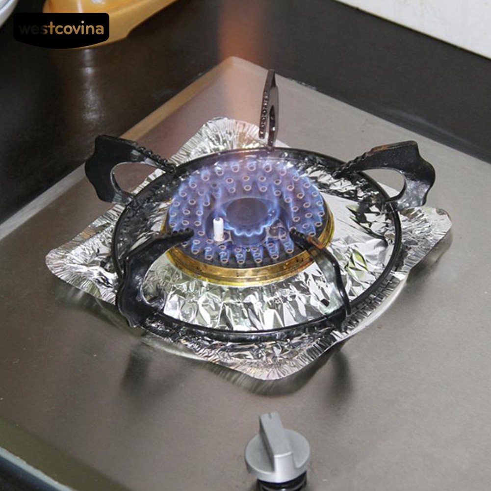Set 10 Miếng Giấy Bạc Lót Bếp Gas Chống Dầu Mỡ