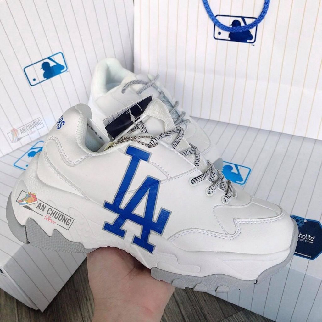 Giày sneaker thể thao Nam Nữ MLB LA đế xám