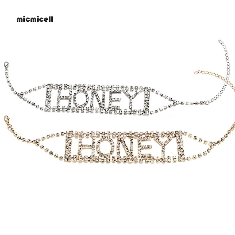 Vòng cổ Mặt Chữ Honey Đính Đá Thời Trang Cho Nữ