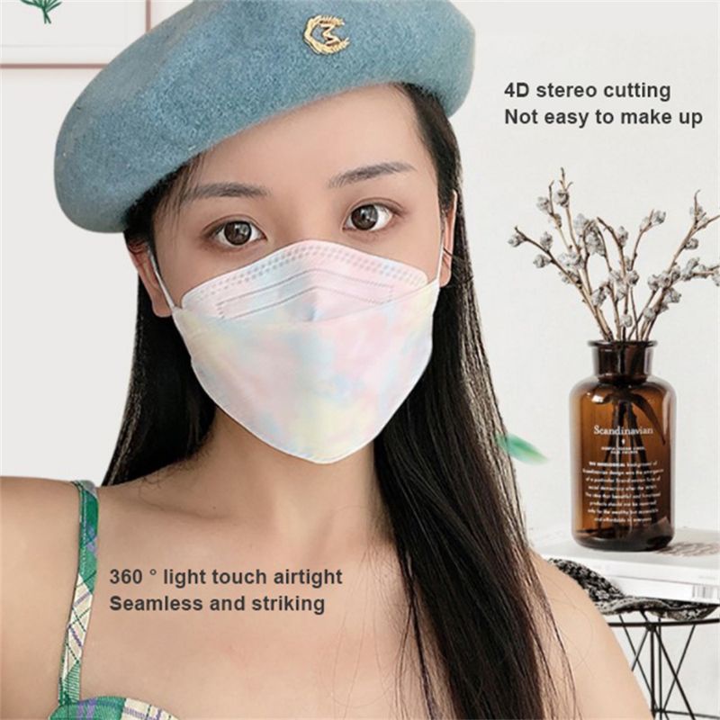 Hàng Có Sẵn - Gói 10 Cái Khẩu Trang Loang KF94 Cho Người Lớn Màu Sắc Cầu Vồng