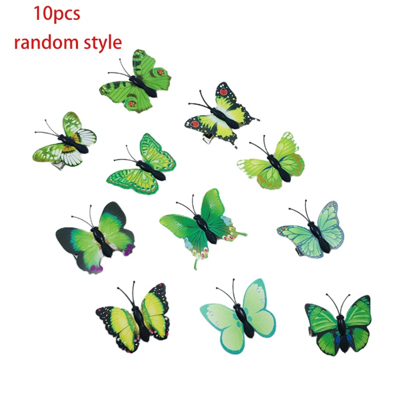 Set 10 Kẹp Tóc Hình Bướm 3D Bằng Kim Loại Nhiều Màu Sắc Dành Cho Cô Dâu