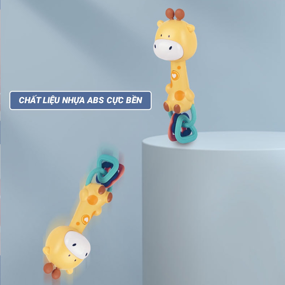 Đồ chơi gặm nướu có phát nhạc được làm từ chất liệu nhựa ABS cao cấp và silicon mềm mại