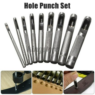 Bộ 9 Dụng Cụ Đục Lỗ Da 9 Kích Cỡ