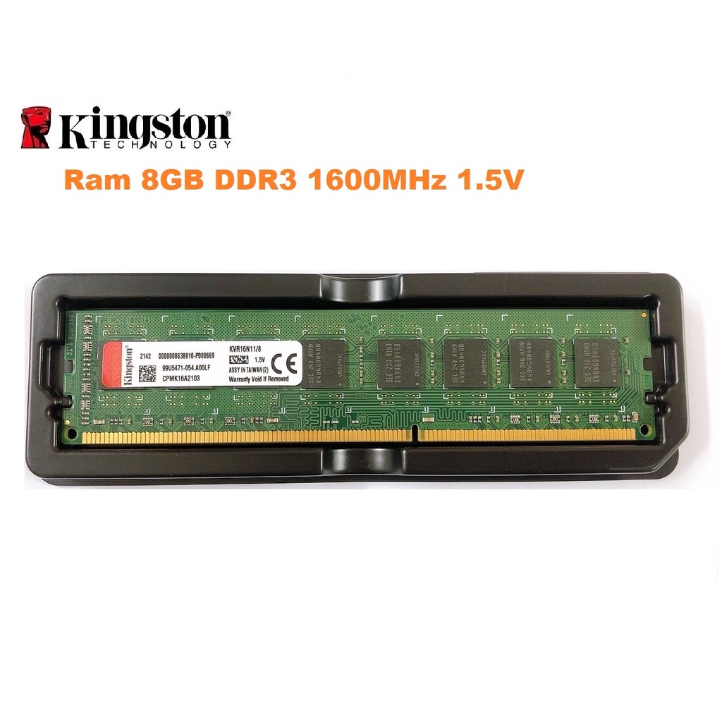 Ram PC Kingston 8GB DDR3 1600MHz PC3-12800 1.5V Dùng Cho Máy Tính Để Bàn Desktop - Bảo Hành 36 tháng 1 đổi 1