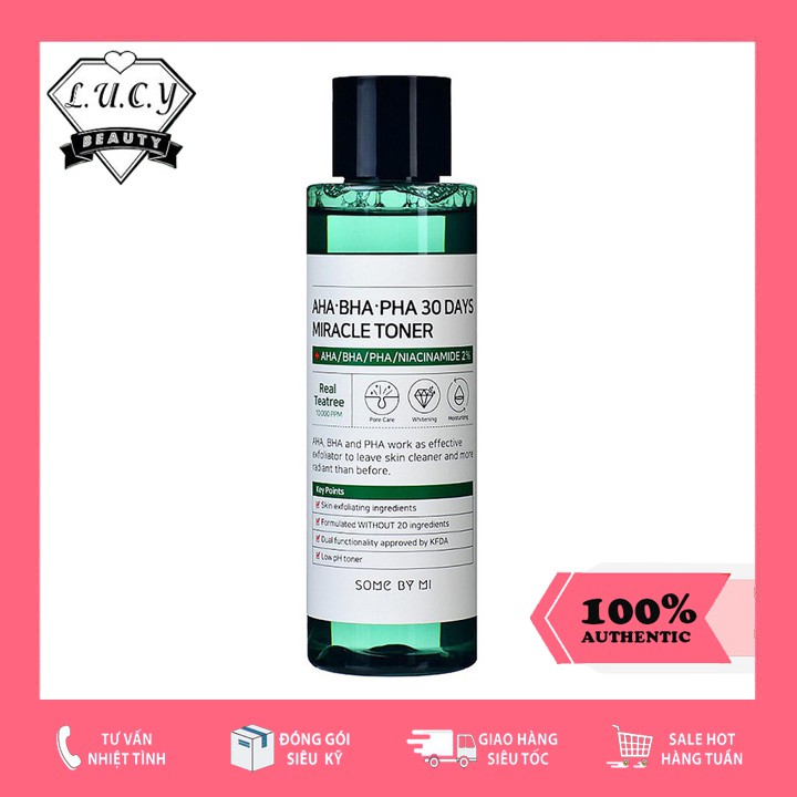 Hàng Hàn- Nước Hoa Hồng Toner Some By Mi AHA-BHA-PHA 30 Days Miracle Toner 150ml