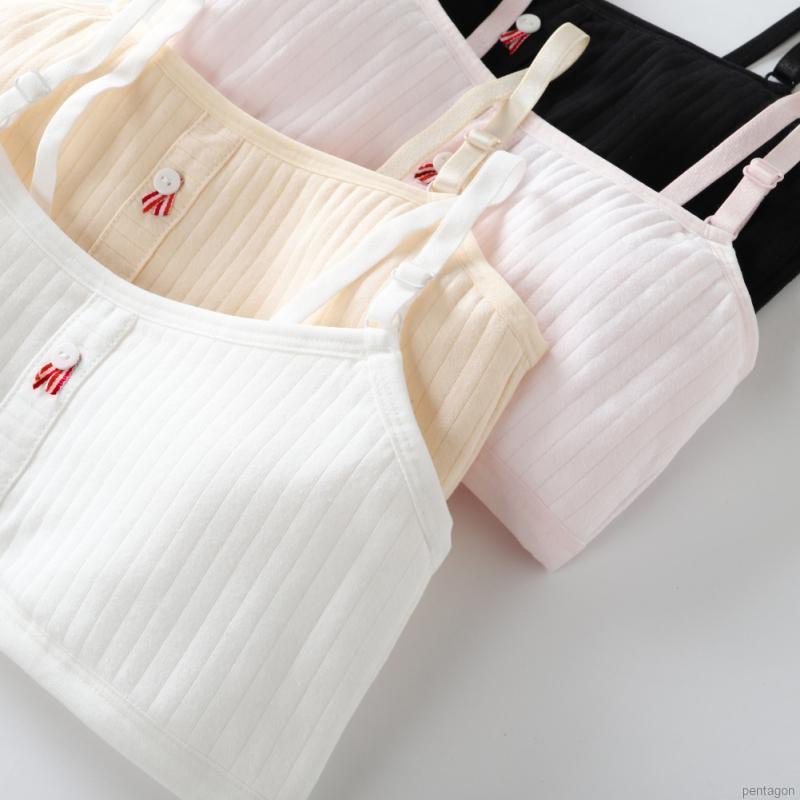 Áo Ngực Cotton Thoáng Khí Có Dây Điều Chỉnh Được Cho Bé Gái 7-14 Tuổi