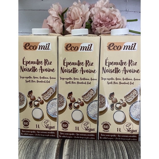 Ecomil Lúa mì yến mạch mix với hạt phỉ Sữa EcoMil Spelt Rice Hazelnut 1L