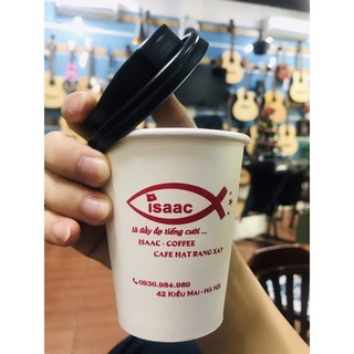 50 Cốc giấy có nắp đựng cafe. 270ml. Nhận in theo yêu cầu số lượng 1000 cốc