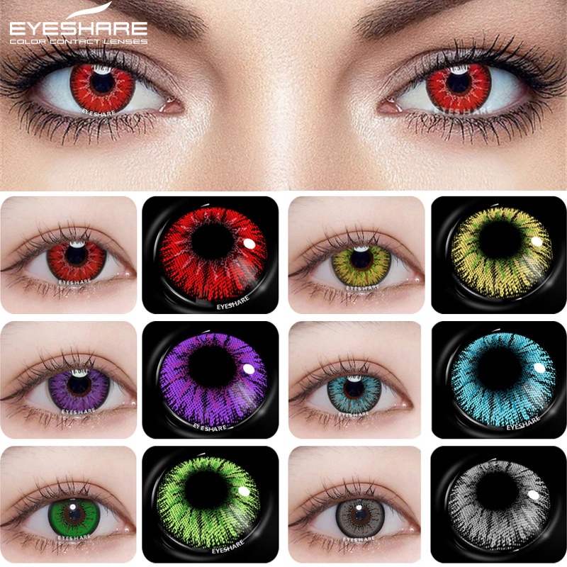 EYESHARE Cặp Kính Áp Tròng Nhiều Màu Sắc Thời Trang Cho Halloween
