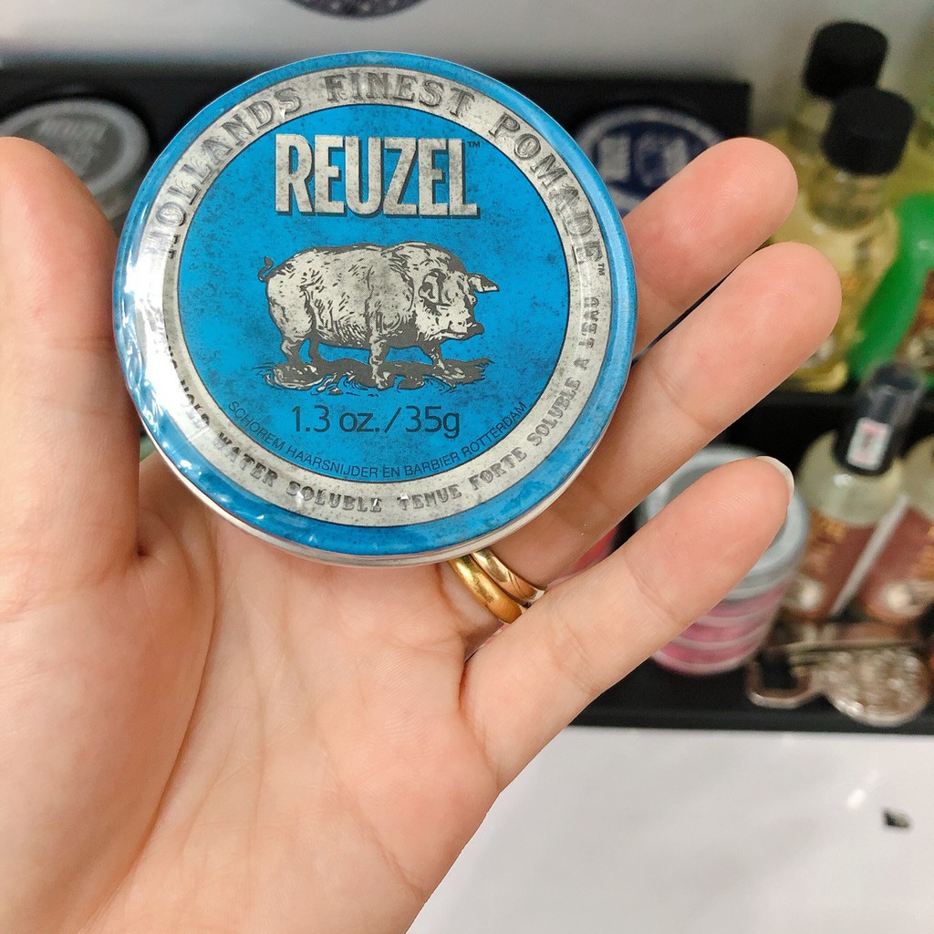 Sáp Vuốt Tóc Cao Cấp Pomade Reuzel Blue - Giữ Nếp Cứng - Độ Bóng Cao