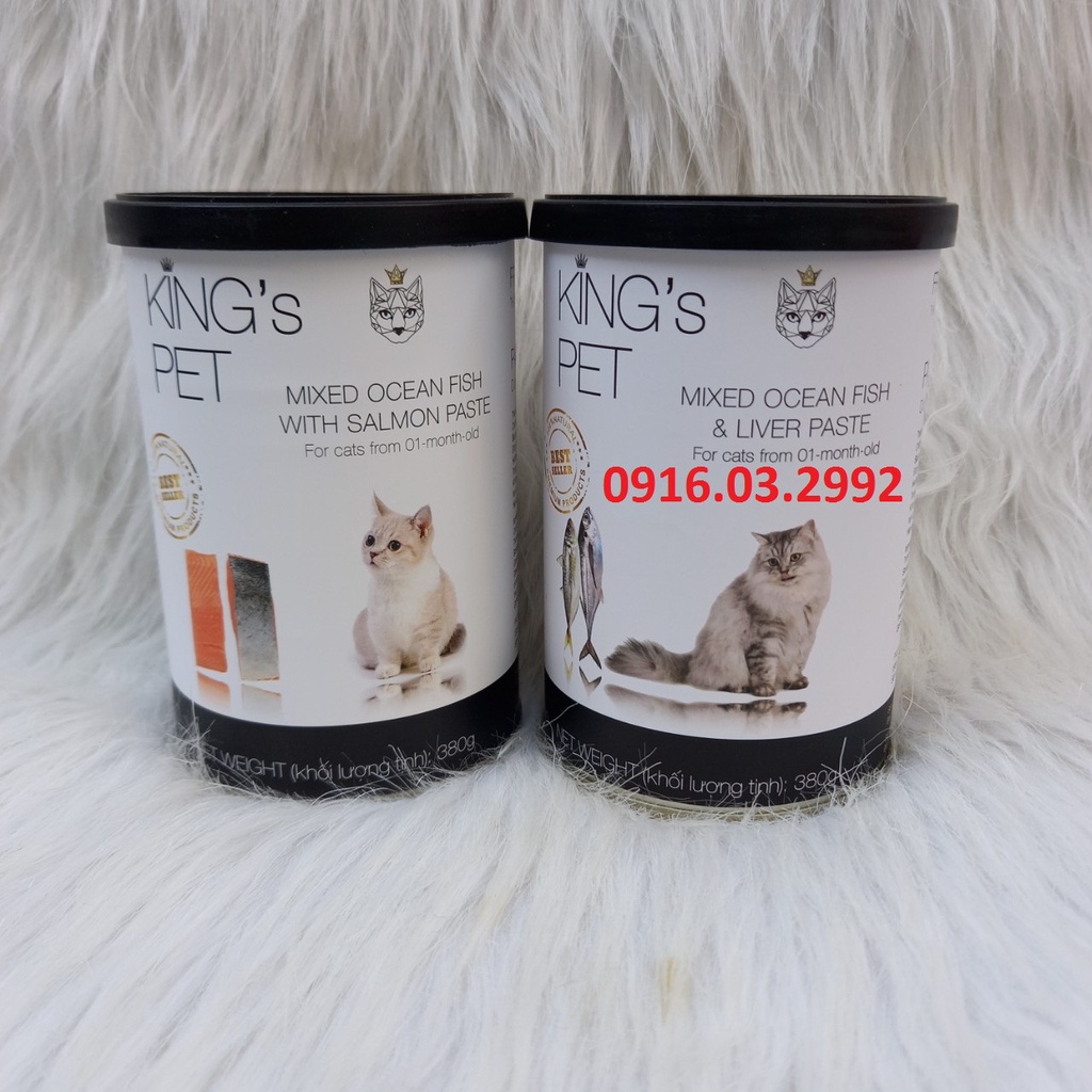 Pate cho mèo Kingspet 380g, Pate Kingpet cho mèo mọi lứa tuổi được chọn vị