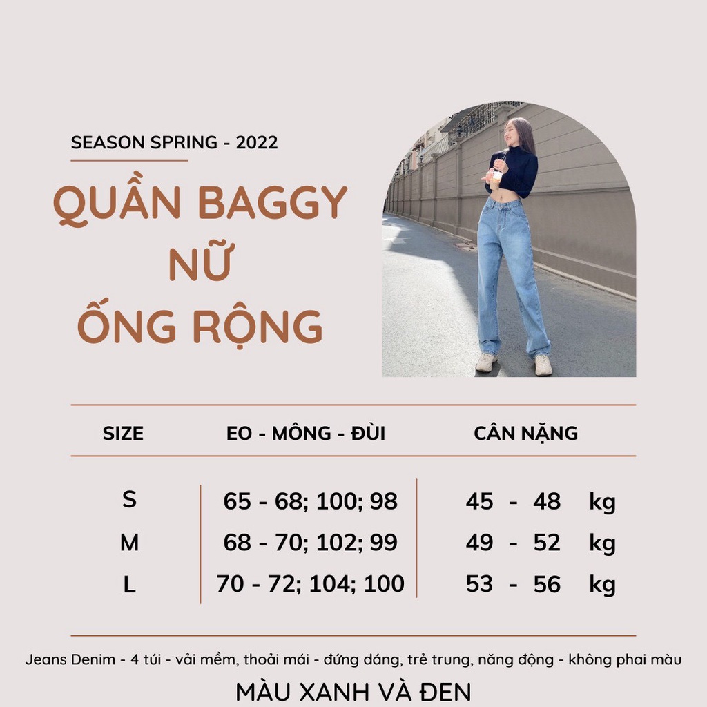 Quần bò ống rộng nữ cạp cao A.M Clothes quần jeans ống rộng lưng cao -  Vải bò dày đẹp , không giãn ,dáng suông HOT 2022 | WebRaoVat - webraovat.net.vn
