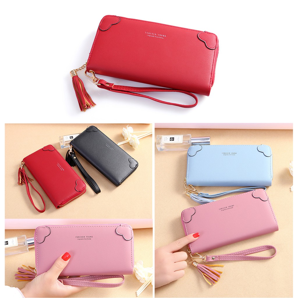 Ví Dài Tua Rua Phối Trái Tim Forever Young P1000