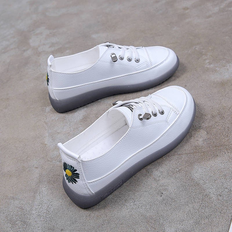 Giày búp bê Nữ 2020 Mùa xuân Mới Jelly Soft Dưới Giày trắng mềm Giày thông thường nhỏ Daisy Giày đơn
