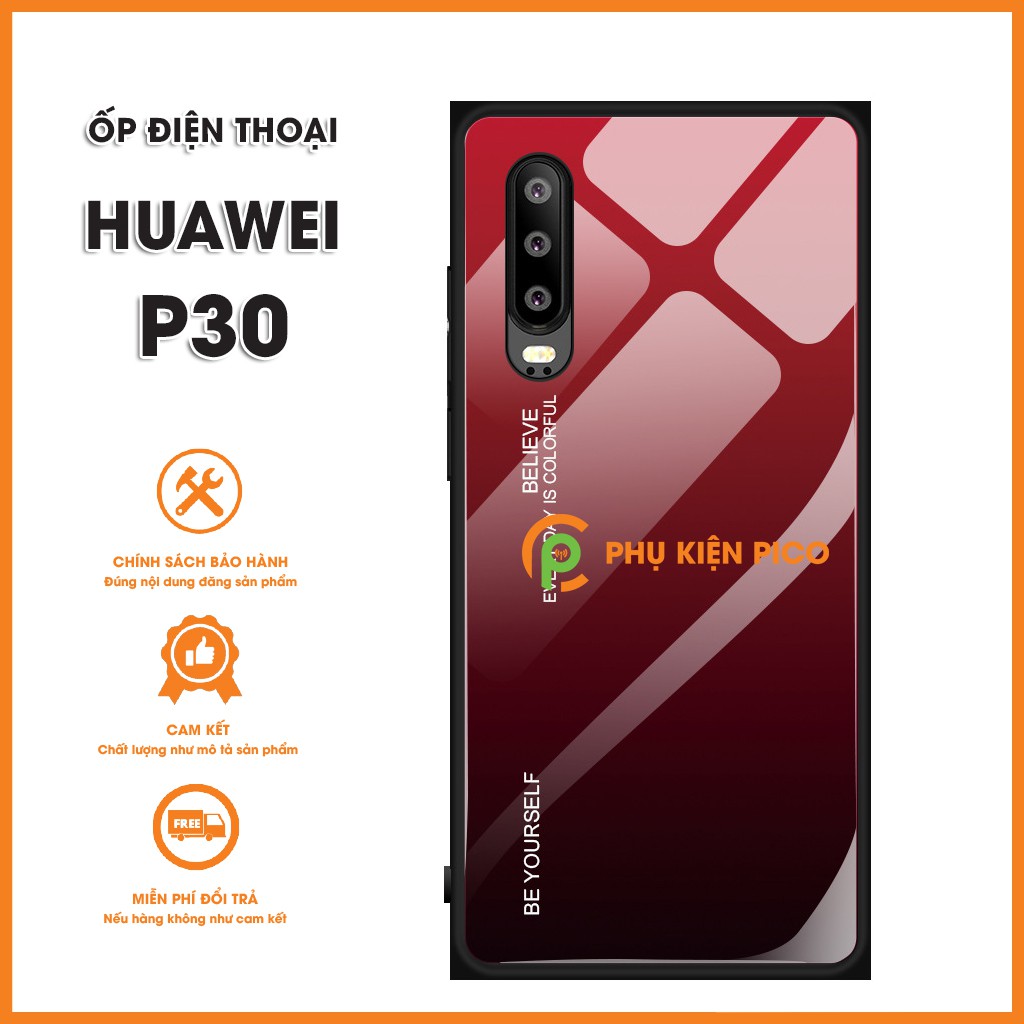 Ốp lưng P30 đổi màu gradient - Ốp lưng Huawei P30 mặt kính màu gradient chống sốc