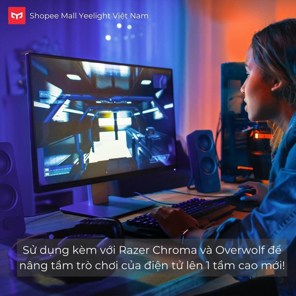 Bóng đèn thông minh Yeelight đuôi cài Gu10, led RGB 16 triệu màu dễ dàng cài đặt và sử dụng, bào hành 12 tháng