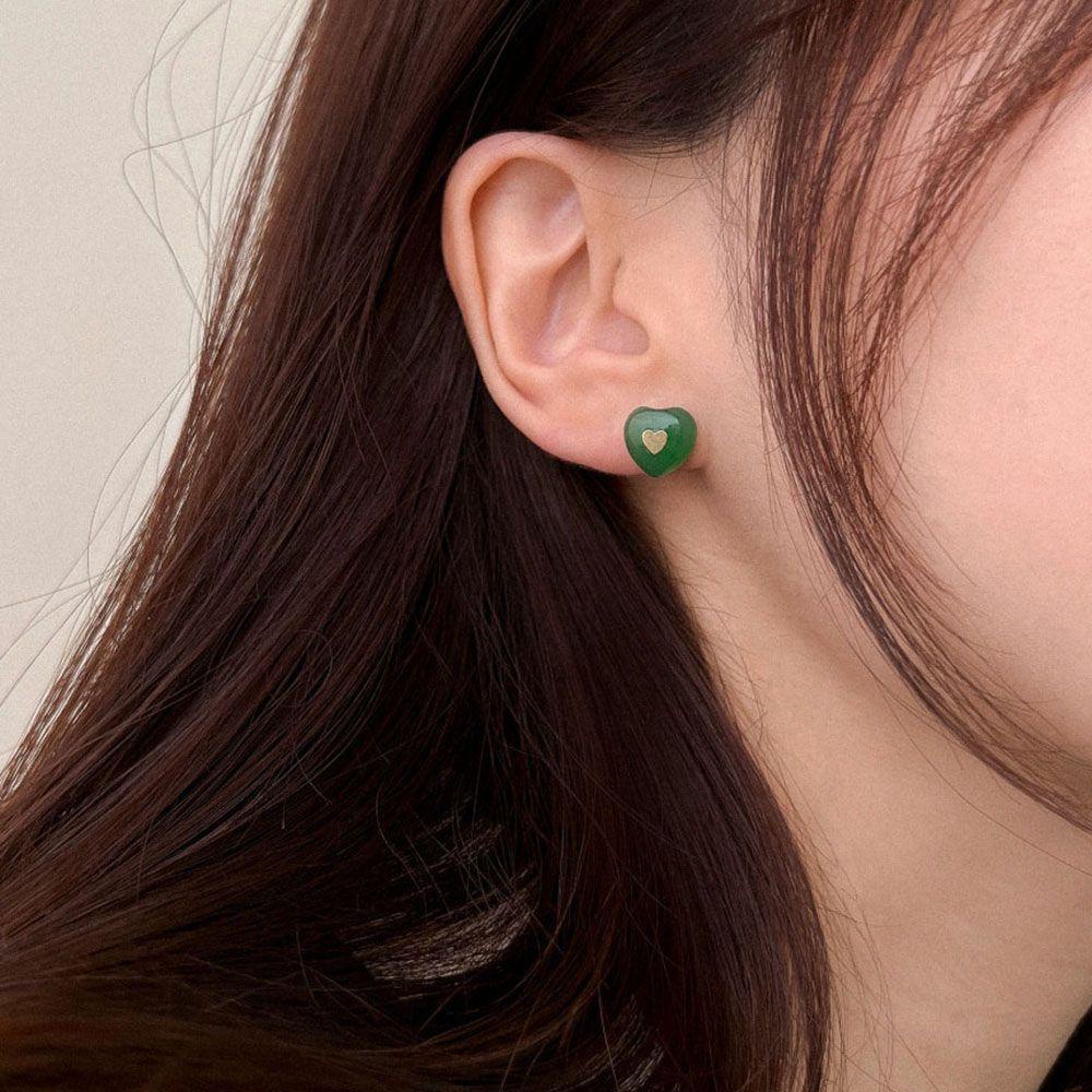 Khuyên Tai Kim Loại Hình Trái Tim Phong Cách Vintage Đơn Giản Dành Cho Nữ