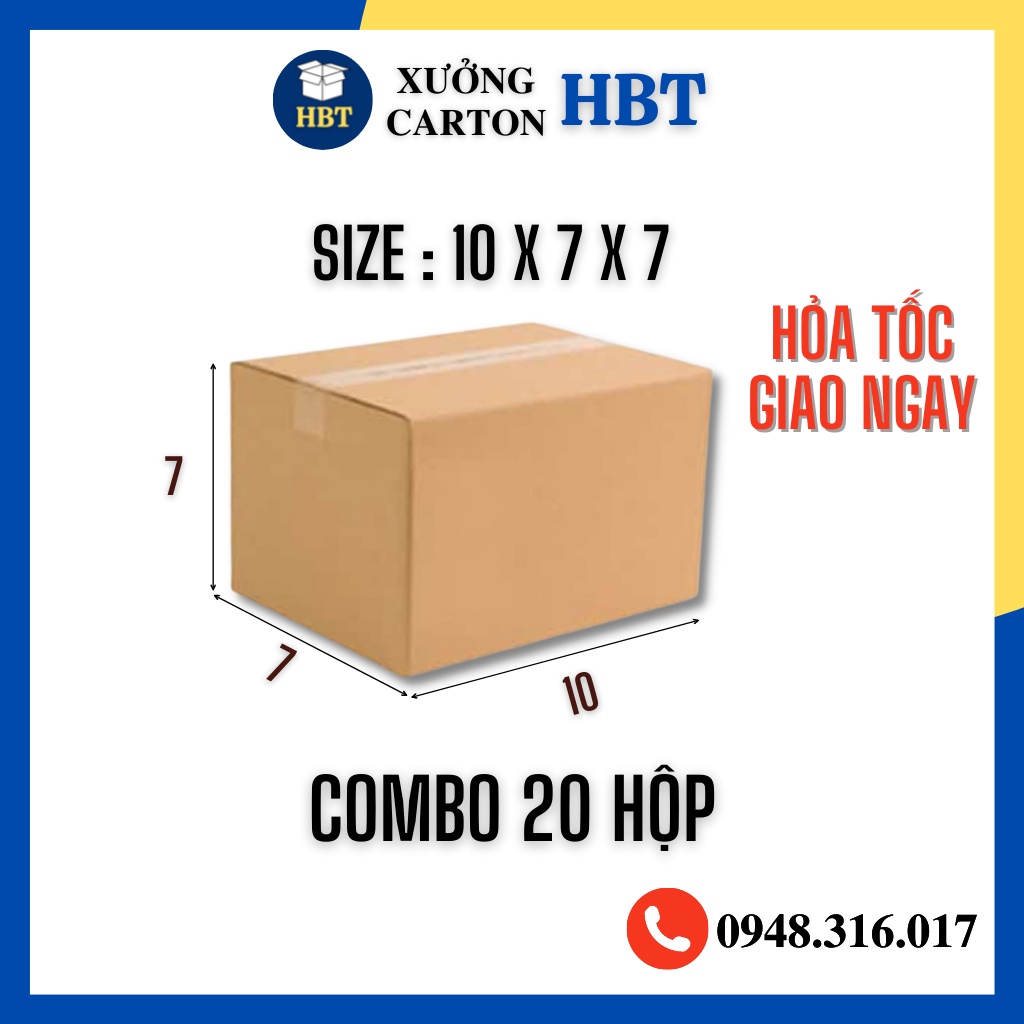 [Giá Gốc Tận Xưởng] 20 Hộp Carton 10x7x7 Đóng Hàng - Hộp Carton Hai Bà Trưng Hà Nội
