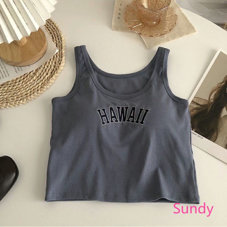 Áo Hai Dây In Chữ Có Mút Đệm Ngực Thời Trang Mùa Hè Quyến Rũ Dành Cho Nữ