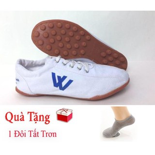 Giày đinh đá bóng Thượng Đình trắng - tặng 1 đôi tất