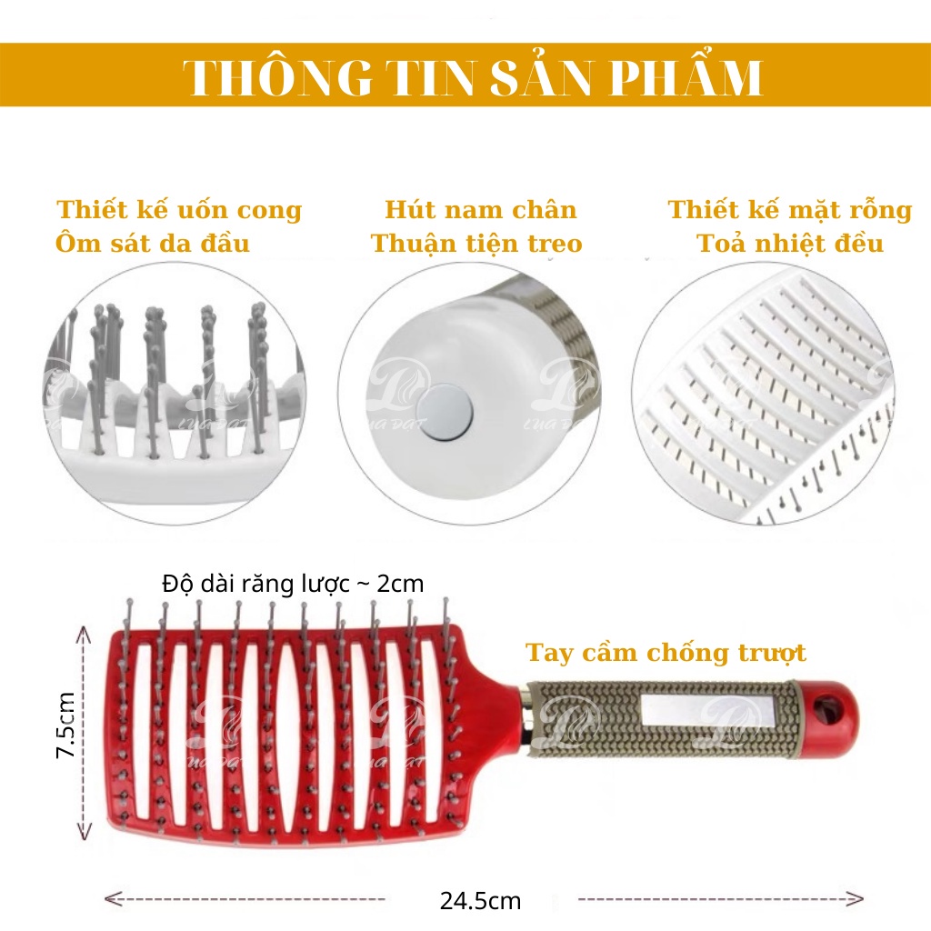 Lược gỡ rối LALITA tạo kiểu cho tóc, massage da đầu
