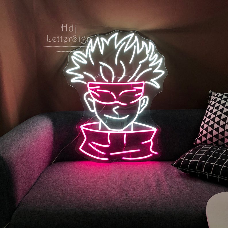 Đèn trang trí led neon sign hình SATORU GOJO - CHÚ THUẬT HỒI CHIẾN