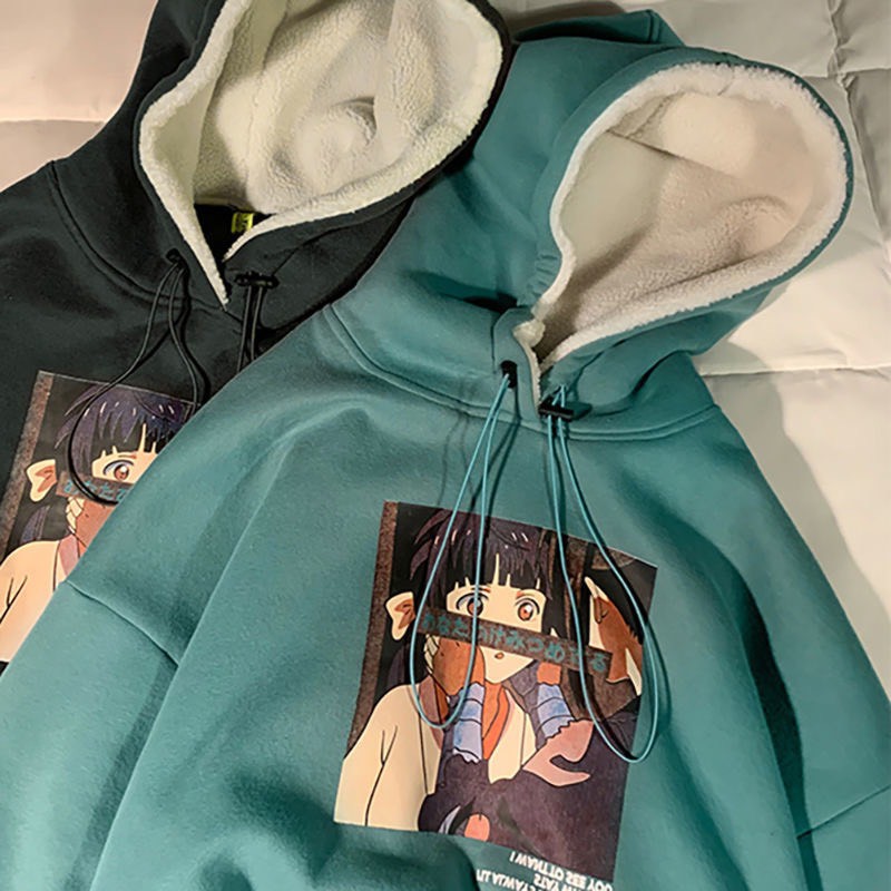 Áo hoodie mũ lót lông cừu trần bông chibi cực xinh | BigBuy360 - bigbuy360.vn