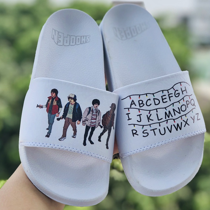 Dép 𝐒𝐇𝐎𝐎𝐏𝐄𝐍❤️FULL BOX + FREESHIP❤️ dép mlb shoopen abc bóng chày quai ngang thể thao nam nữ chất xịn kèm tag mác, trắng