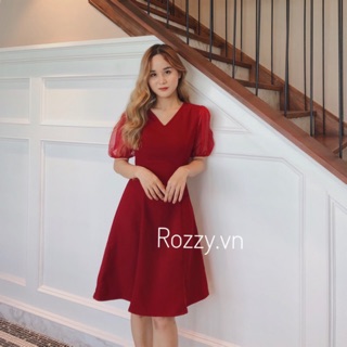 🍃🍃 Nira dress váy phối tay voan cổ V có ba màu