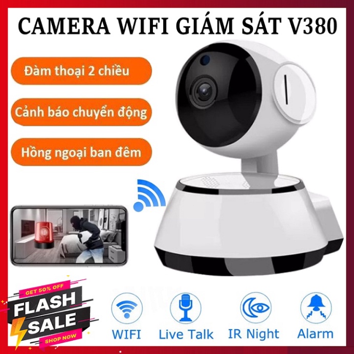 Bảo Hành 2 NămCamera chống trộm - Camera wifi V380 pro - Phát hiện chuyển động - đàm thoại hai chiều - xoay 360 độ