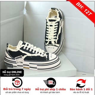 Giày Sneaker nam nữ style rách đế cao 3,5-4cm.