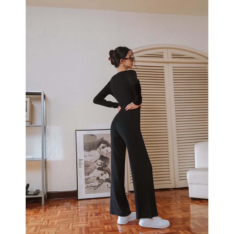 Quần dài len gân ống rộng nữ Air Space Lady 2141829011