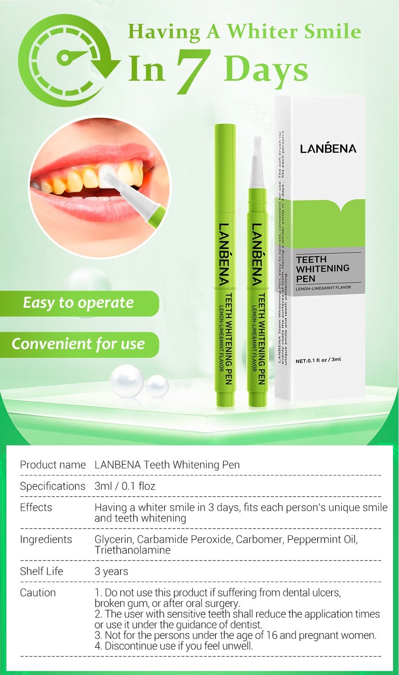 Bút làm trắng răng LANBENA loại bỏ vết ố hiệu quả